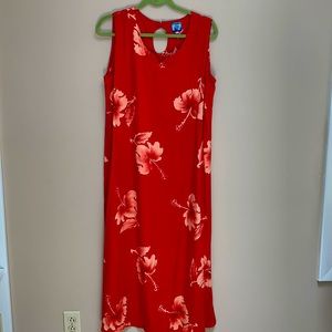 EUC Tropical Rayon Summer Dress Size Large (A1)